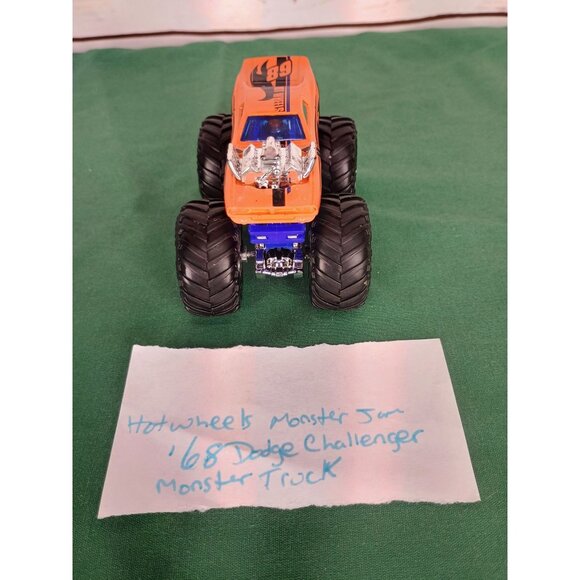 HOT WHEELS MONSTER JAM `68 DODGE CHALLENGER MONSTER TRUCK MATTEL 1/64 DIECAST - Picture 2 of 7
